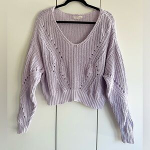 La Hearts Lavender V-Neck Sweater